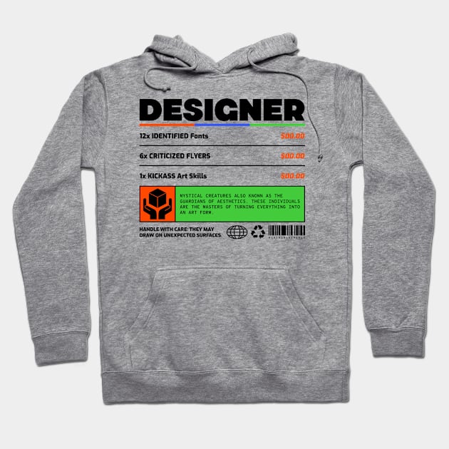 Sarcastic Chart For Designers Hoodie by Cassomoda